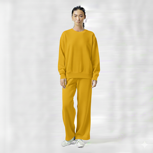 Conjunto de Sudadera Holgada Informal de Invierno para Mujer, Pantalones Deportivos de Pierna Ancha, Felpa de Algodón Suave, Secado Rápido y Transpirable - Product Image 4