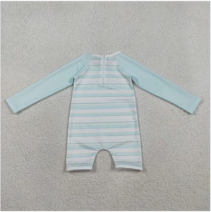 Maillot de bain une pièce pour garçons à rayures menthe S0650 - Product Image 4