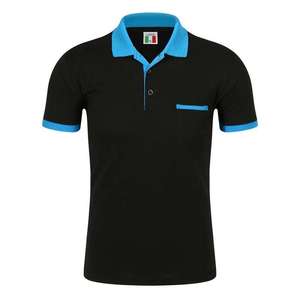 T-shirt de golf à manches courtes grande taille pour hommes 100% tissu tricoté en coton séchage rapide anti-boulochage respirant écologique Logo personnalisé - Product Image 2