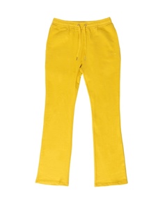 2023 hommes Logo personnalisé Street Wear lavé Flare couleur jaune pantalons de survêtement Logo personnalisé hommes pantalons de pile - Product Image 2
