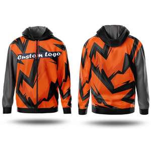 Sweat à capuche zippé personnalisé avec logo pour homme, veste en polaire chaude d'hiver, streetwear unisexe, vente en gros en vrac, OEM ODM - Product Image 1