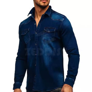 เสื้อเชิ้ตยีนส์แขนยาวผู้ชาย ผ้าฝ้าย 100% สำหรับฤดูร้อน - แฟชั่นใหม่ สวมใส่สบาย ระบายอากาศได้ดี แห้งเร็ว คุณภาพสูง บริการ OEM - Product Image 5