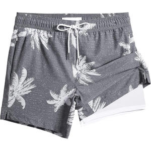 Pantalones cortos estampados para hombre con tela ligera transpirable antiarrugas, decoración de encaje con logotipo personalizado para ropa de calle, marca informal - Product Image 2