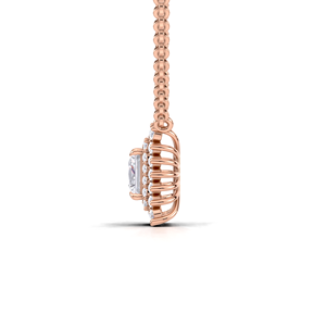 IGI Certified Lab Grown Diamond Princess Cut Double Halo Pendant in 14K White / Yellow & Rose Gold Luxury Cluster Design - Product Image 2