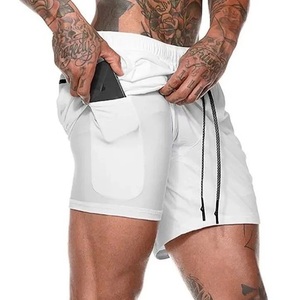 Pantalones cortos para correr 2 en 1 para hombre, ropa de entrenamiento atlético de secado rápido, pantalones cortos de verano con bolsillos laterales 25-26 - Product Image 4