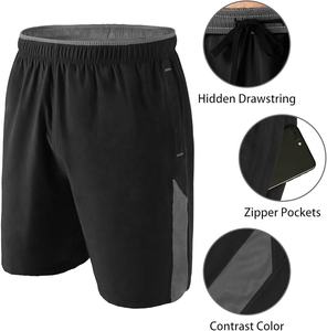 Pantalones Cortos Deportivos Personalizados para Hombre, 100% Poliéster, Diseño Sólido, para Gimnasio, Fitness, Running, Venta al Por Mayor, Cintura Elástica, Transpirables, de Secado Rápido - Product Image 6