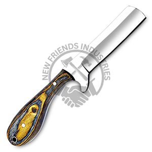 Cuchillo de caza de acero de alto carbono hecho a mano, hoja fija de espiga completa, mango de madera Pakka multicolor, estilo vaquero - Product Image 3