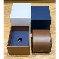 Caja de Reloj Marrón Original de Marca Genuina con Estuche de Viaje de Cuero, Caja Completa para Almacenamiento de Relojes, Material de Madera PU Cuadrada
