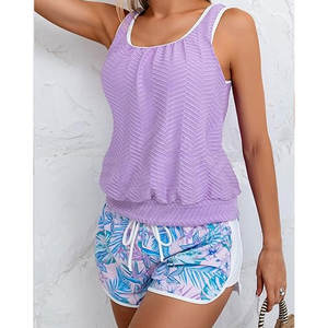 Ensemble haut et short de bain pour femmes, design élégant, tissu doux, confortable à porter pour la piscine et la plage, haut et short de bain - Product Image 4