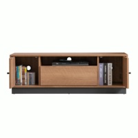 MO-115TV Modernes DIY Wohnzimmer TV-Rack mit Stauraum für Apartment-Wohnmöbel (Spanplatte/MDF Papierlaminat-Oberfläche)