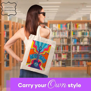 Sac à provisions fourre-tout en toile de coton écologique personnalisé Tissu de créateur réutilisable pour l'emballage Logo imprimé personnalisé recyclable - Product Image 6