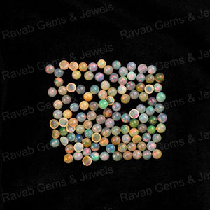 Cabochon de haute qualité 12x12mm, quartz éthiopien noir multi-feu naturel, composite cuivre, fabrication de bijoux - Pierre précieuse en vrac - Product Image 2