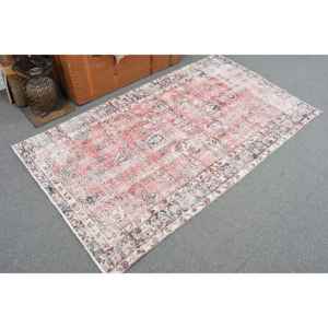 0.3x6 ft Turkish <b>Runner</b> Rug, Vintage <b>Red</b> Solid Rug - Product Image 2