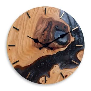 Horloge murale en MDF de style antique avec tronc d'arbre Design scandinave unique pour un vase mural écologique et minimaliste pour le Ramadan - Product Image 5