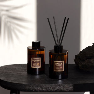 Daily Comma Amber 200ml 1+1 Glass <b>Reed</b> <b>Diffuser</b> <b>Bottle</b> Set Fragrant Home Decor with Free <b>Diffuser</b> Tray Included - Product Image 2