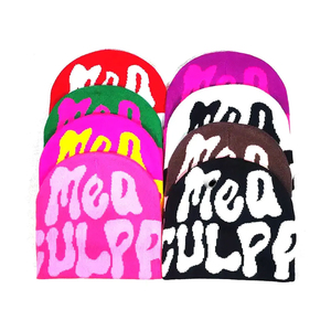 Top Design nouveauté 100% acrylique tissé étiquette manchette chapeau d'hiver personnalisé tricoté bonnet coupe régulière décontracté vêtements d'hiver chapeaux - Product Image 5