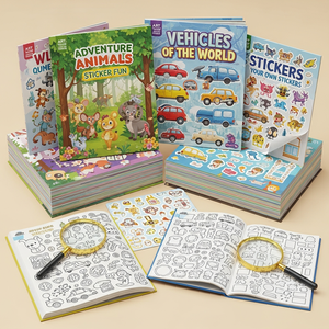 Échantillon gratuit de matériau auto-adhésif réutilisable pour les livres d'autocollants personnalisés pour enfants, non toxique, amovible, sans résidu, directement de l'usine - Product Image 2