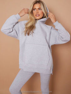 Venta al por mayor de alta calidad de las mujeres de encargo ligero 100% algodón chándal de dos piezas conjunto de Activewear Active Wear - Product Image 6