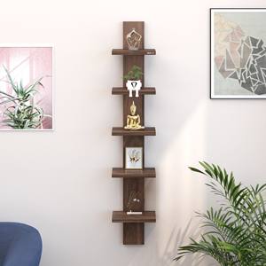 Bluewud Louis เชิงประกอบไม้ตกแต่งผนังชั้นวางของลอยชั้นวางจัดแสดงของตกแต่งห้องโถงสำหรับห้องนั่งเล่นเฟอร์นิเจอร์บ้าน - Product Image 2