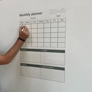 Modelo-6 Premium plegable planificador mensual organizador reutilizable pizarra magnética tablero herramienta organizativa hecha madera vidrio Metal - Product Image 4