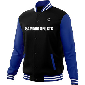 Nuevo estilo Street Wear Varsity Jacket Parches de logotipo personalizado Chaqueta de béisbol Fleece Varsity Jacket con mangas de cuero - Product Image 2