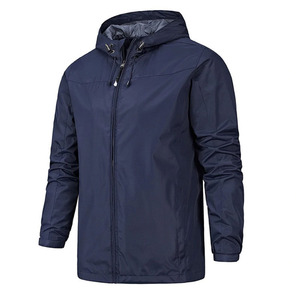 Custom Embroidery Print Logo High Quality Nylon Lightweight Waterproof Hooded <b>Jacket</b> Men's Windbreaker Zip up Bomber <b>Jackets</b> - Product Image 1