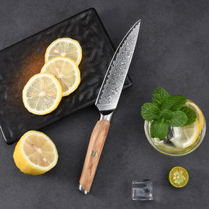 Venta al por mayor personalizado de alta calidad OEM ODM servicio mango de madera de olivo Damasco cuchillo Chef cuchillo multifuncional para uso en la cocina - Product Image 4