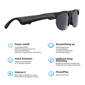 Gafas Inteligentes Inalámbricas con Micrófono, Altavoz, Control Táctil, Bluetooth 5.3 para Llamadas Telefónicas, Música y Traducción por IA - Product Image 3