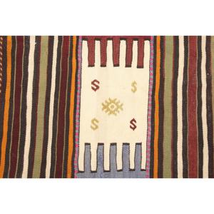 Vintage Turkish Rug, 5x8.6 ft Large Rug, <b>Brown</b> Red Floral <b>Wool</b> Rug - Product Image 3