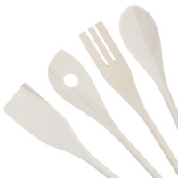 Set van 4 houten keukengerei, kookgerei & schepaccessoires voor thuiskeuken, spatel & lepel design