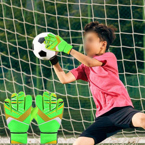 Comfortable Leather Goalkeeper Gloves with Easy Wrist Support <b>and</b> Breathable Fabric for Outdoor Use - Product Image 6