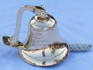 Artisanat nautique moderne en laiton marin plaqué or fait à la main tenture murale cloche de bateau personnalisée cloche suspendue Tanishka exportations - Product Image 5