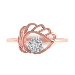 Prix de vente bon marché de haute qualité meilleure bague de fiançailles en diamant plaqué or rose 14K design élégant anniversaire - Product Image 4