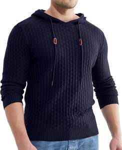 Sweat à capuche à usage quotidien pour hommes en pur coton mélangé sweatshirts confortables - Product Image 1