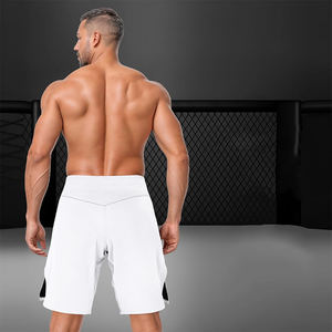 High Quality Men's MMA <b>Shorts</b> White Color <b>5</b> <b>Inch</b> <b>Inseam</b> Stretch Quick Dry Lightweight Breathable Training Fitness Kickboxing - Product Image 4