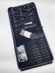 Kit d'outils de pinces d'extension de cheveux en acier inoxydable de qualité chirurgicale Pince à cheveux à boucle multifonctionnelle noire mate avec microbilles - Product Image 5