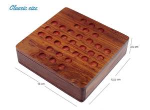 Wooden Peg Solitaire Board Game With Storage Drawer Brain Training Puzzle <b>Toy</b> <b>For</b> <b>Kids</b> Adults And Family Indoor Play - Product Image 5