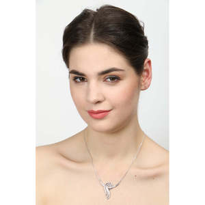NOVAMART Fine Geometric Diamond Princess Cut Zoe Pendant <b>Necklace</b> in Rose Gold Rhodium Plated <b>Sterling</b> <b>Silver</b>-Gift for <b>Women</b> & G - Product Image 4