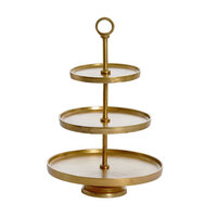Support à gâteau rond personnalisable en laiton antique martelé, à trois niveaux, écologique, compatible lave-vaisselle, pour la décoration de la maison