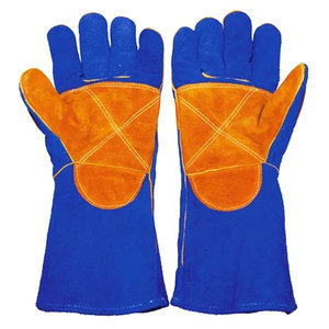 Precio al por mayor Guantes de soldadura de cuero de vaca de cuero dividido Fabricación de fábrica Guantes de soldadura de seguridad de alta calidad - Product Image 2