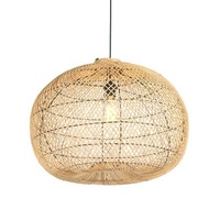 Luminaire suspendu en rotin tricoté à la main en bambou, plafonnier en rotin en osier pour cuisine-salon-salle à manger-chambre à coucher