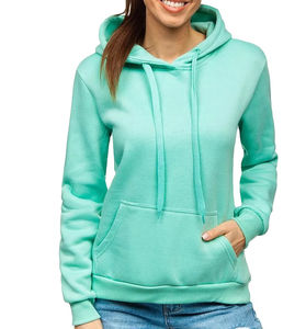 Sweats à capuche personnalisés en coton de couleur unie à prix de gros pour femmes respirant avec support Design personnalisé de qualité supérieure - Product Image 1