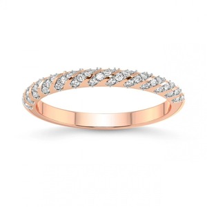แหวนเพชรเม็ดเล็กทรงแถว เพชรเลี้ยงในห้องปฏิบัติการ 0.20 กะรัต น้ำหนักรวม 14K ทองคำแท้ สี FG ความสะอาดระดับ VS 52 เพชร จากโรงงานโดยตรง เครื่องประดับชั้นดี - Product Image 3