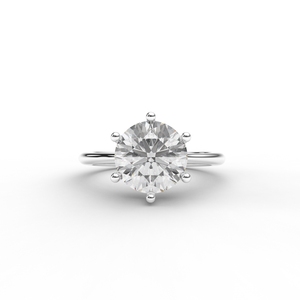 Anillo de Compromiso Solitario de Oro Amarillo/Blanco/Rosa de 9K con Diamante Cultivado en Laboratorio de Corte Redondo - Product Image 5