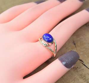 Anillo de plata de ley 925 para mujer, lapislázuli, regalo para ella - Product Image 2