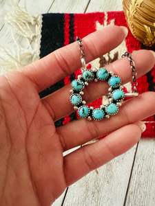 Navajo plata esterlina rodio/chapado en oro Kingman turquesa anillo collar hecho a mano suroeste Boho joyería - Product Image 6