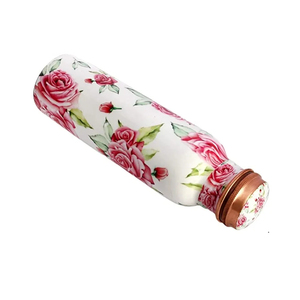 Vente chaude De Luxe Émail Fleur Conception Cuivre Drinkware 500ml Peint À La Main Cuivre Bouteilles En Gros Haute En Plastique Drinkware - Product Image 1