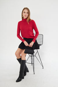 Chandail en tricot boutonné à col roulé à manches longues pour femmesSports, CasualOfficeStylishWear Opportunity en gros - Product Image 5