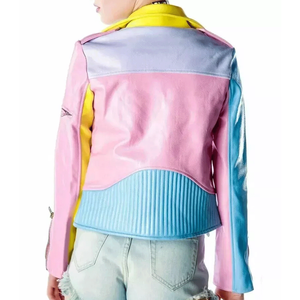 HOT Women's Stylist Multi-Colour Genuine Lambskin Motorcycle <b>Biker</b> <b>Jacket</b> - Product Image 4