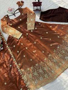 Vestido Anarkali de Diseñador Inspirado en Bollywood, Listo para Usar, Buen Precio, Mejor Calidad, con Dupatta a Juego, para Fiestas de Invierno, Piel Sintética - Product Image 6